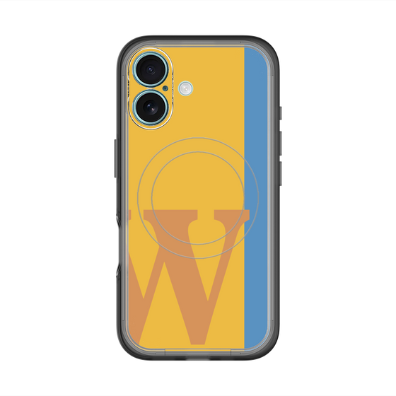 スリムプロテクションプレミアムケース with MagSafe［ オリジナル - initial color line - W orange ］