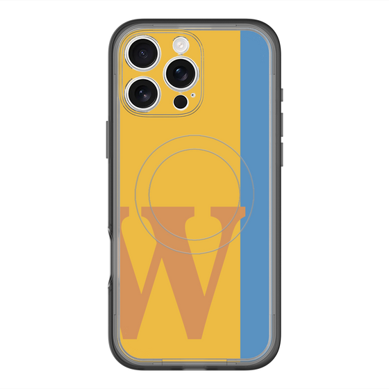 スリムプロテクションプレミアムケース with MagSafe［ オリジナル - initial color line - W orange ］