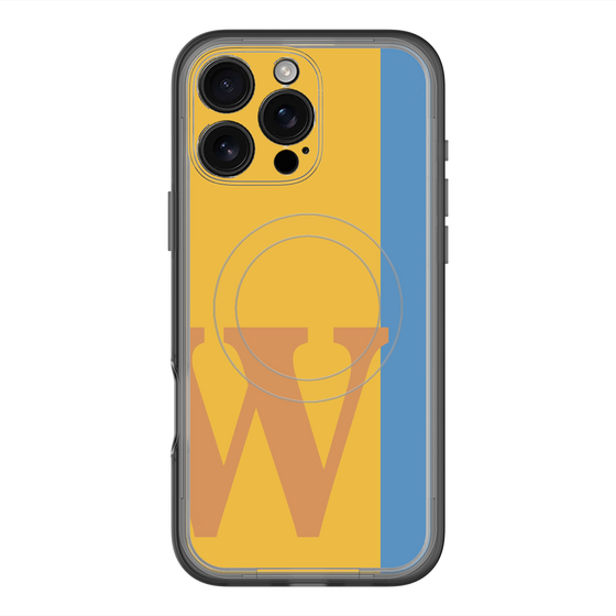 スリムプロテクションプレミアムケース with MagSafe［ オリジナル - initial color line - W orange ］