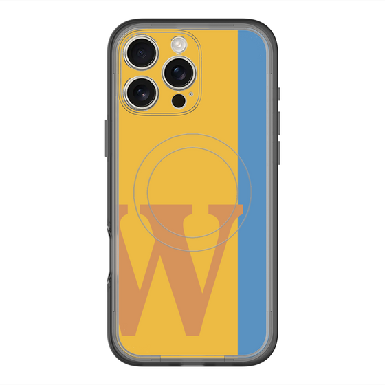 スリムプロテクションプレミアムケース with MagSafe［ オリジナル - initial color line - W orange ］