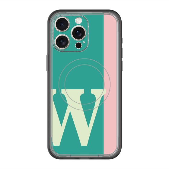 スリムプロテクションプレミアムケース with MagSafe［ オリジナル - initial color line - W green ］