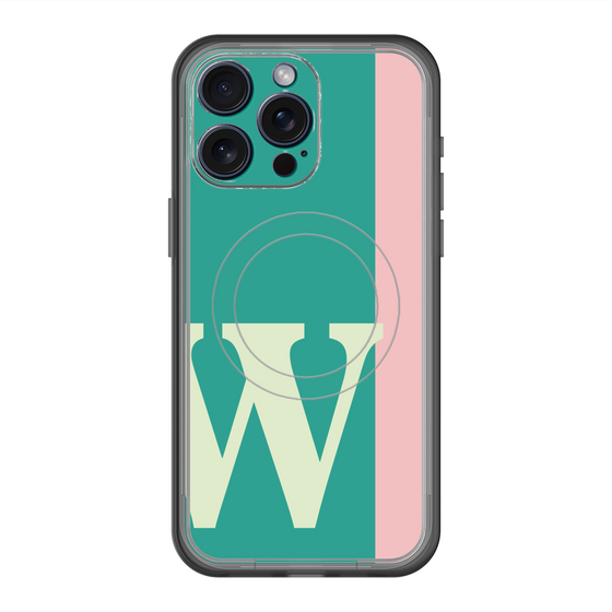 スリムプロテクションプレミアムケース with MagSafe［ オリジナル - initial color line - W green ］