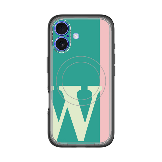 スリムプロテクションプレミアムケース with MagSafe［ オリジナル - initial color line - W green ］