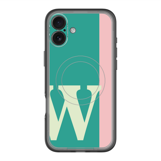 スリムプロテクションプレミアムケース with MagSafe［ オリジナル - initial color line - W green ］
