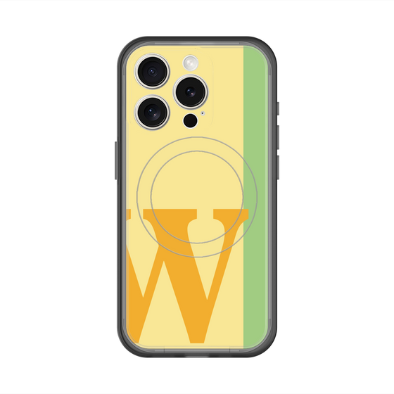 スリムプロテクションプレミアムケース with MagSafe［ オリジナル - initial color line - W yellow ］