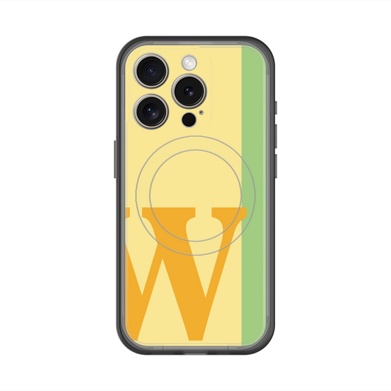 スリムプロテクションプレミアムケース with MagSafe［ オリジナル - initial color line - W yellow ］