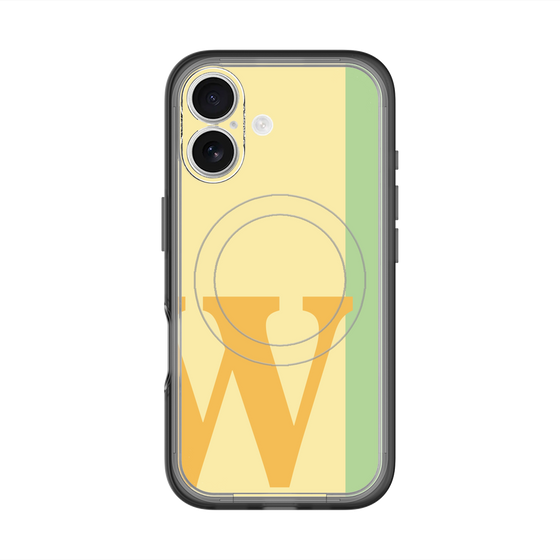 スリムプロテクションプレミアムケース with MagSafe［ オリジナル - initial color line - W yellow ］
