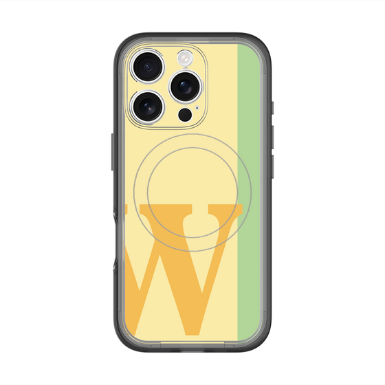 スリムプロテクションプレミアムケース with MagSafe［ オリジナル - initial color line - W yellow ］