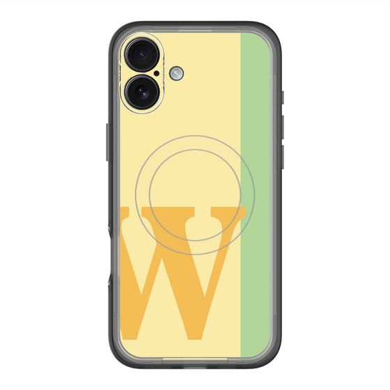 スリムプロテクションプレミアムケース with MagSafe［ オリジナル - initial color line - W yellow ］