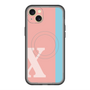 スリムプロテクションプレミアムケース with MagSafe［ オリジナル - initial color line - X pink ］