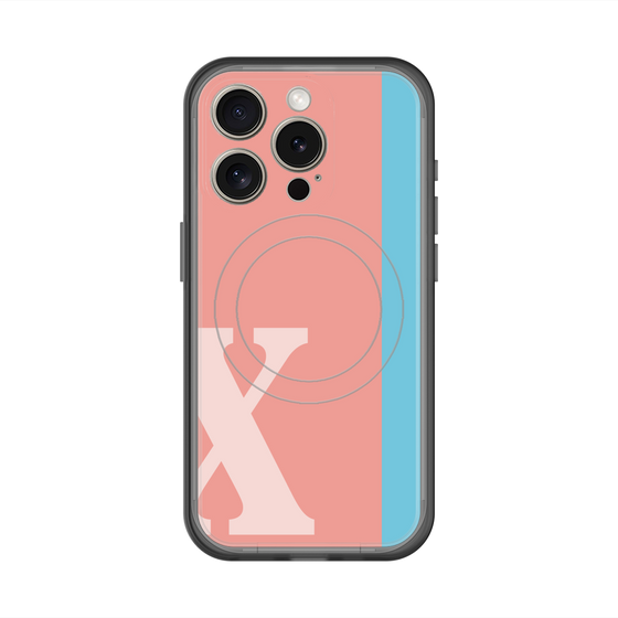 スリムプロテクションプレミアムケース with MagSafe［ オリジナル - initial color line - X pink ］