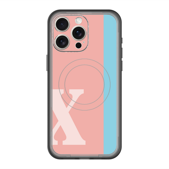 スリムプロテクションプレミアムケース with MagSafe［ オリジナル - initial color line - X pink ］