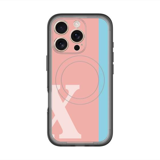 スリムプロテクションプレミアムケース with MagSafe［ オリジナル - initial color line - X pink ］