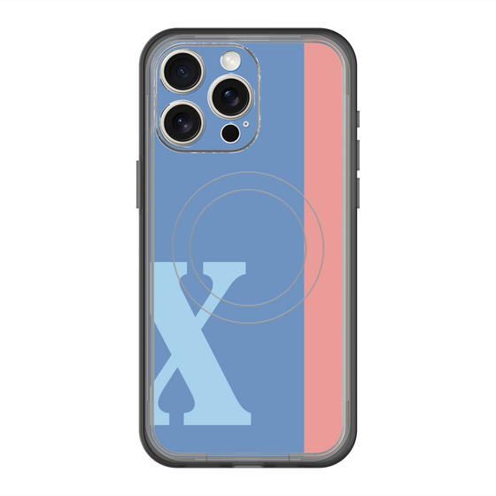 スリムプロテクションプレミアムケース with MagSafe［ オリジナル - initial color line - X blue ］