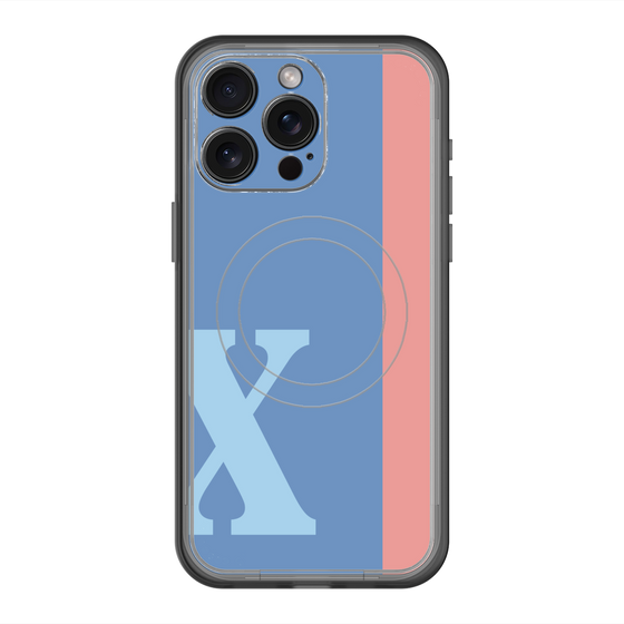 スリムプロテクションプレミアムケース with MagSafe［ オリジナル - initial color line - X blue ］