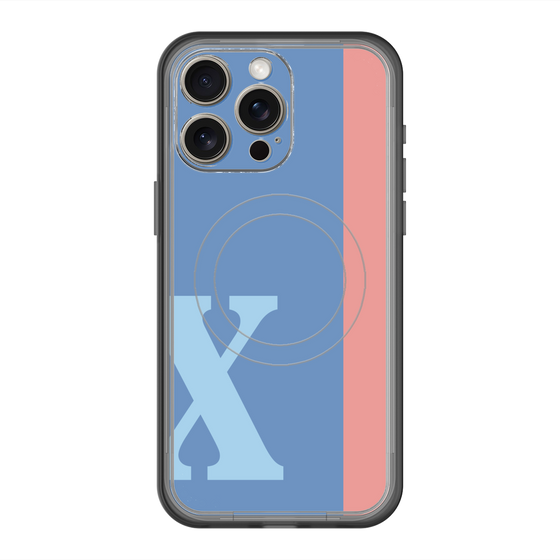 スリムプロテクションプレミアムケース with MagSafe［ オリジナル - initial color line - X blue ］