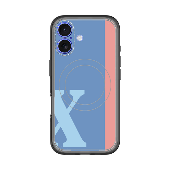 スリムプロテクションプレミアムケース with MagSafe［ オリジナル - initial color line - X blue ］