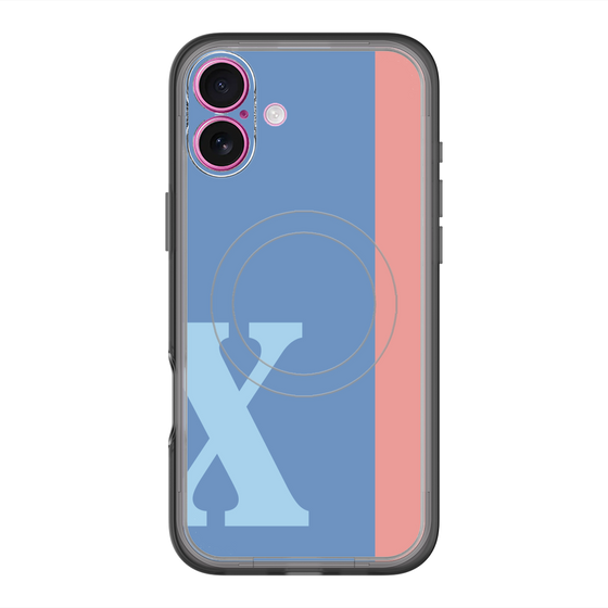 スリムプロテクションプレミアムケース with MagSafe［ オリジナル - initial color line - X blue ］