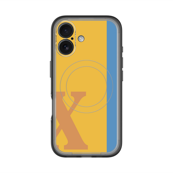 スリムプロテクションプレミアムケース with MagSafe［ オリジナル - initial color line - X orange ］