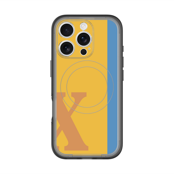 スリムプロテクションプレミアムケース with MagSafe［ オリジナル - initial color line - X orange ］