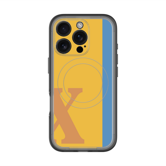 スリムプロテクションプレミアムケース with MagSafe［ オリジナル - initial color line - X orange ］