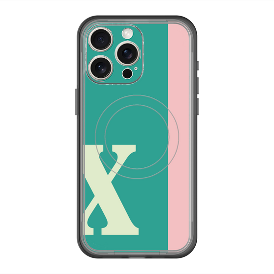 スリムプロテクションプレミアムケース with MagSafe［ オリジナル - initial color line - X green ］