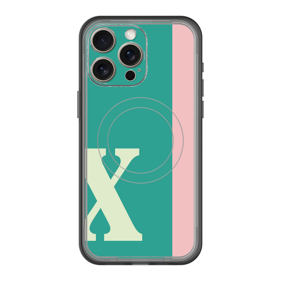 スリムプロテクションプレミアムケース with MagSafe［ オリジナル - initial color line - X green ］
