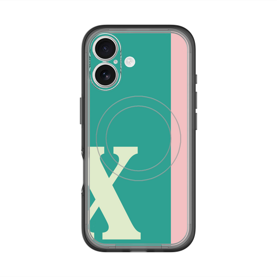 スリムプロテクションプレミアムケース with MagSafe［ オリジナル - initial color line - X green ］