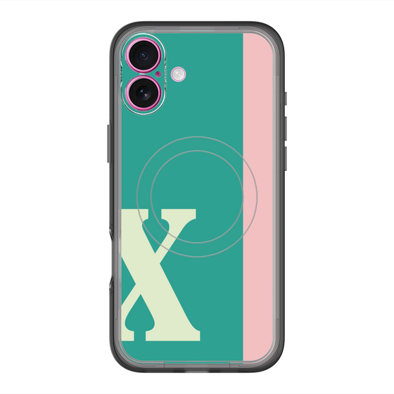 スリムプロテクションプレミアムケース with MagSafe［ オリジナル - initial color line - X green ］