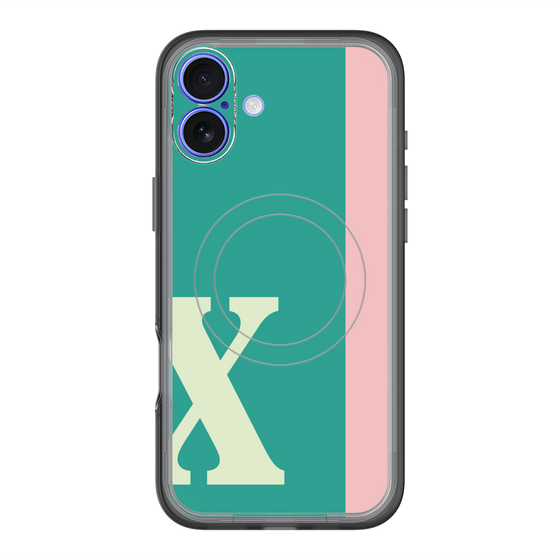 スリムプロテクションプレミアムケース with MagSafe［ オリジナル - initial color line - X green ］