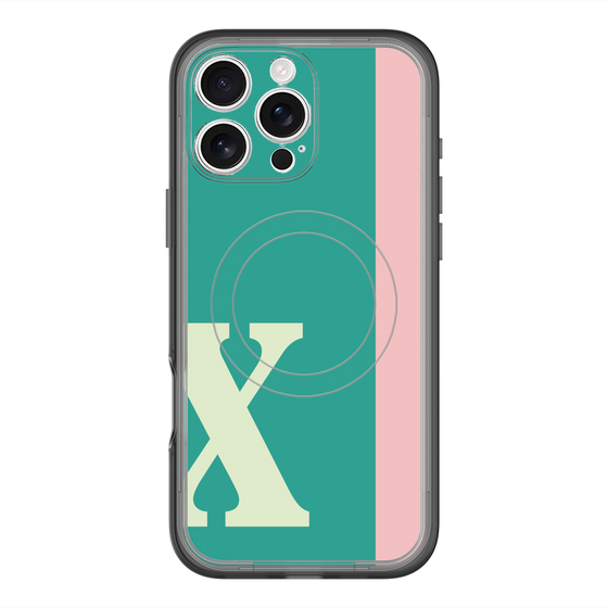 スリムプロテクションプレミアムケース with MagSafe［ オリジナル - initial color line - X green ］