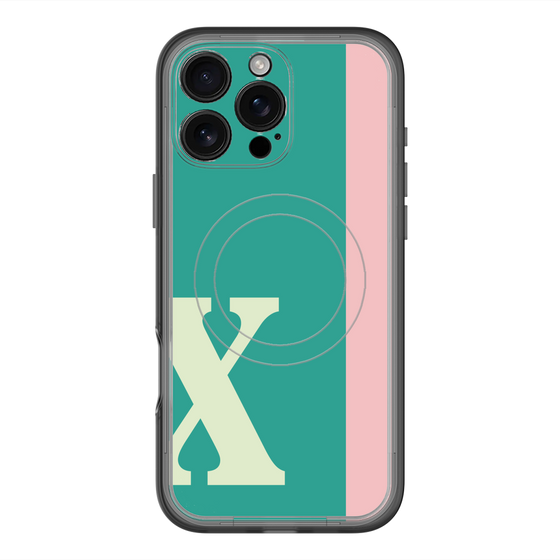 スリムプロテクションプレミアムケース with MagSafe［ オリジナル - initial color line - X green ］