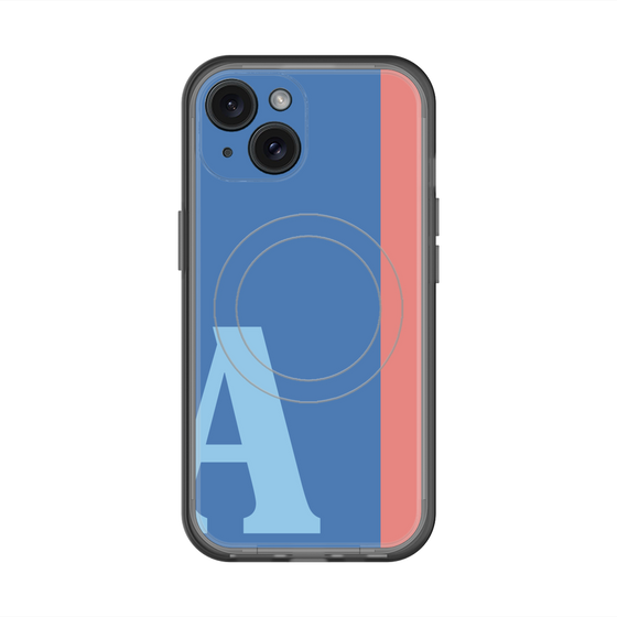 スリムプロテクションプレミアムケース with MagSafe［ オリジナル - initial color line - A blue ］