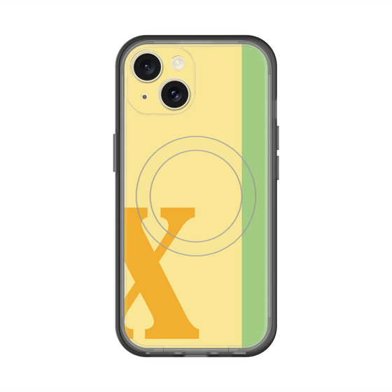 スリムプロテクションプレミアムケース with MagSafe［ オリジナル - initial color line - X yellow ］