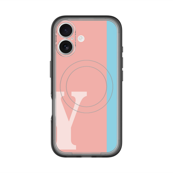スリムプロテクションプレミアムケース with MagSafe［ オリジナル - initial color line - Y pink ］