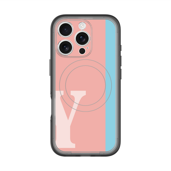 スリムプロテクションプレミアムケース with MagSafe［ オリジナル - initial color line - Y pink ］