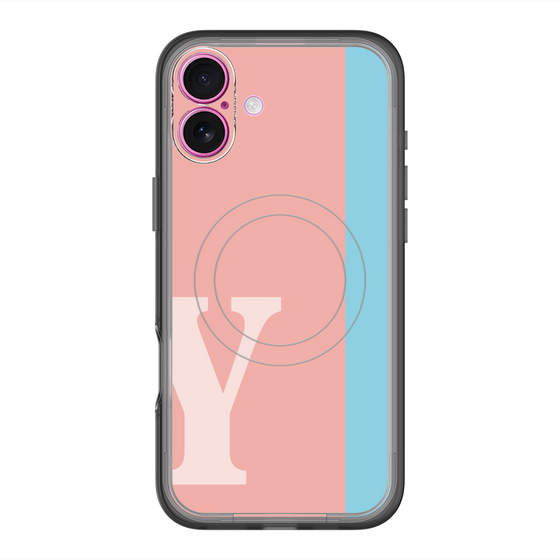 スリムプロテクションプレミアムケース with MagSafe［ オリジナル - initial color line - Y pink ］