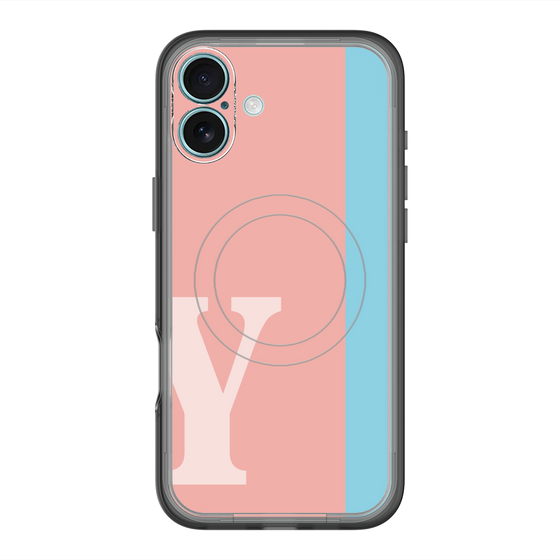 スリムプロテクションプレミアムケース with MagSafe［ オリジナル - initial color line - Y pink ］