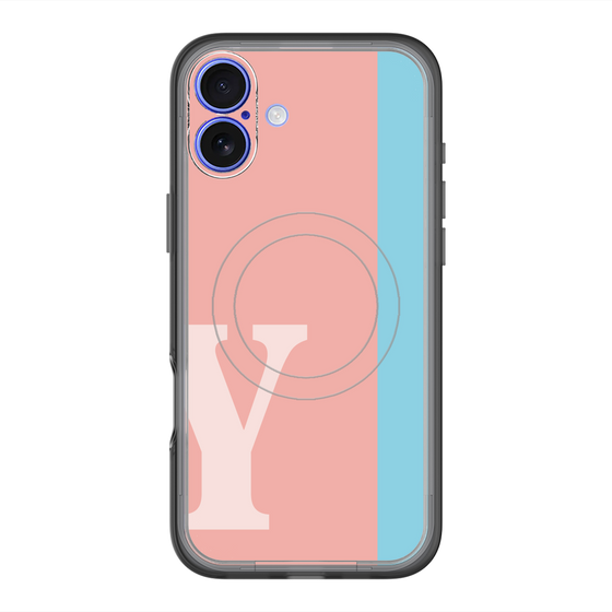 スリムプロテクションプレミアムケース with MagSafe［ オリジナル - initial color line - Y pink ］