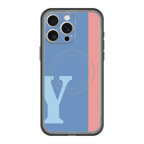 スリムプロテクションプレミアムケース with MagSafe［ オリジナル - initial color line - Y blue ］