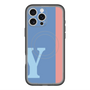 スリムプロテクションプレミアムケース with MagSafe［ オリジナル - initial color line - Y blue ］