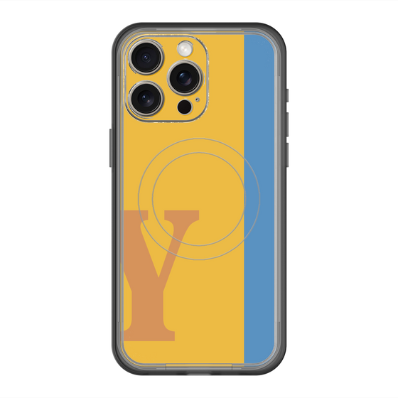 スリムプロテクションプレミアムケース with MagSafe［ オリジナル - initial color line - Y orange ］