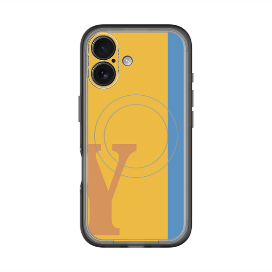スリムプロテクションプレミアムケース with MagSafe［ オリジナル - initial color line - Y orange ］