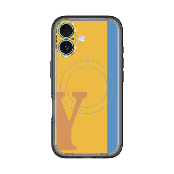 スリムプロテクションプレミアムケース with MagSafe［ オリジナル - initial color line - Y orange ］