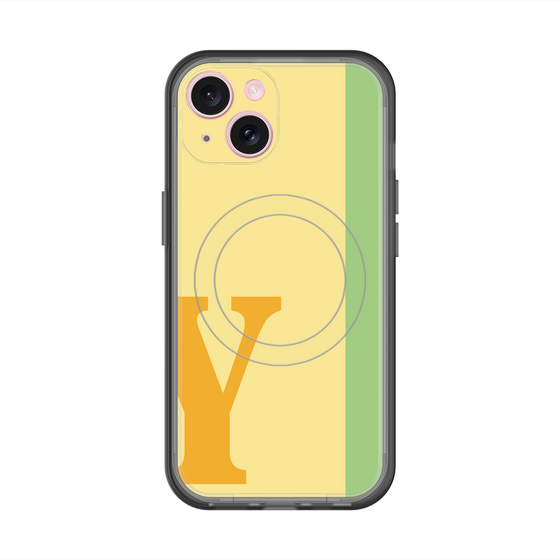 スリムプロテクションプレミアムケース with MagSafe［ オリジナル - initial color line - Y yellow ］