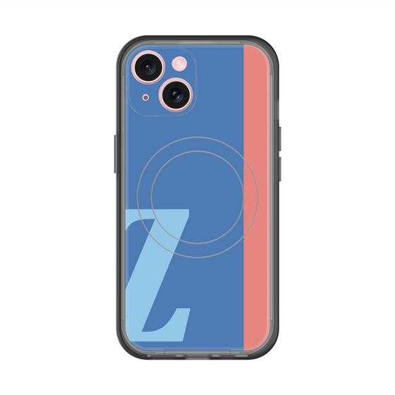 スリムプロテクションプレミアムケース with MagSafe［ オリジナル - initial color line - Z blue ］