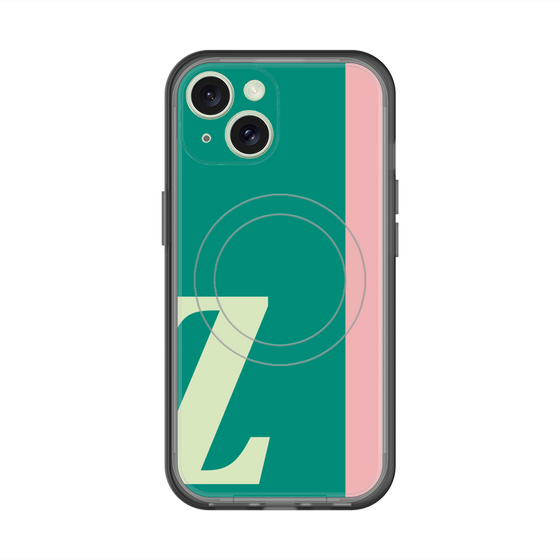 スリムプロテクションプレミアムケース with MagSafe［ オリジナル - initial color line - Z green ］