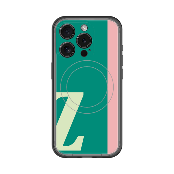 スリムプロテクションプレミアムケース with MagSafe［ オリジナル - initial color line - Z green ］