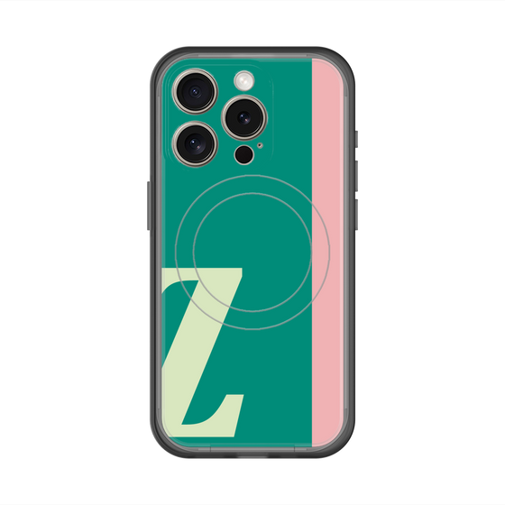 スリムプロテクションプレミアムケース with MagSafe［ オリジナル - initial color line - Z green ］