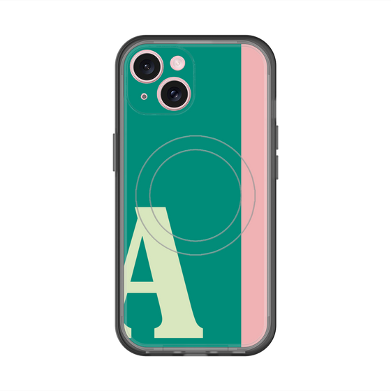 スリムプロテクションプレミアムケース with MagSafe［ オリジナル - initial color line - A green ］